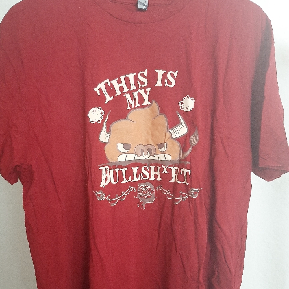 This is My Bullsheet Tee Shirt, Burgundy XL Unisex, Furry Felines, Poop Culture